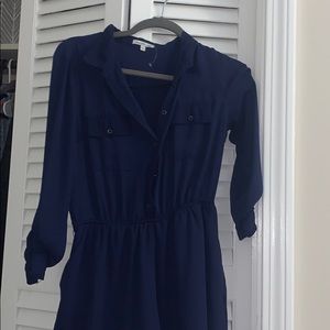 Navy Button Down Romper